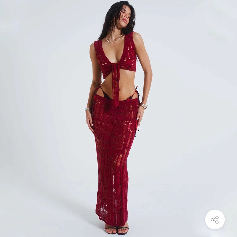 Jaded London Red Maxi Skirt
